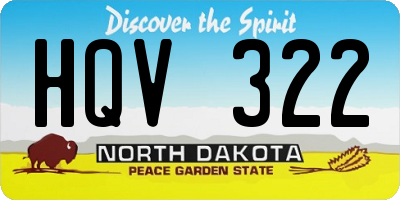 ND license plate HQV322