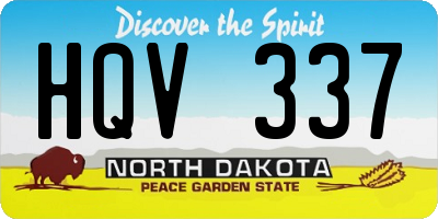 ND license plate HQV337