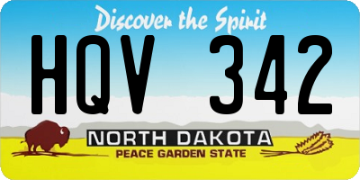 ND license plate HQV342