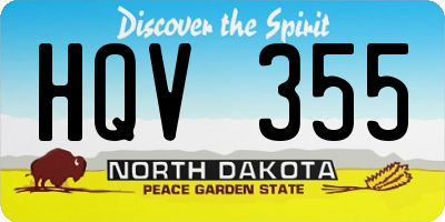 ND license plate HQV355