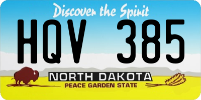 ND license plate HQV385