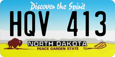 ND license plate HQV413