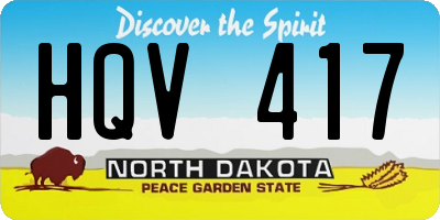 ND license plate HQV417