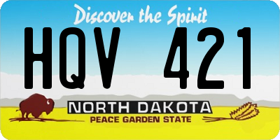ND license plate HQV421