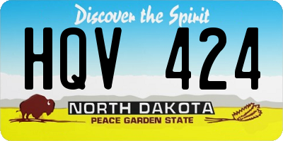 ND license plate HQV424