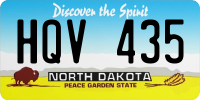ND license plate HQV435