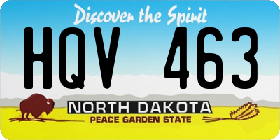 ND license plate HQV463