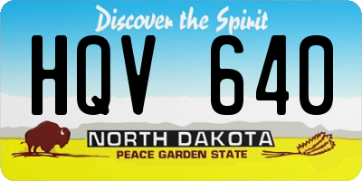 ND license plate HQV640