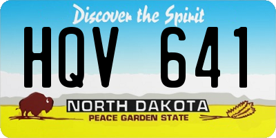 ND license plate HQV641