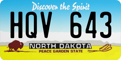 ND license plate HQV643
