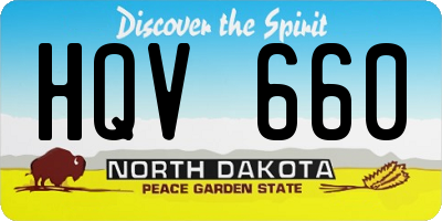 ND license plate HQV660