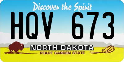 ND license plate HQV673