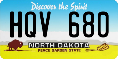ND license plate HQV680