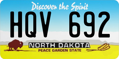 ND license plate HQV692
