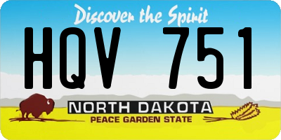 ND license plate HQV751