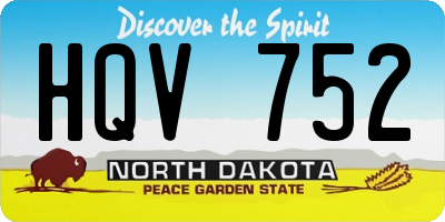 ND license plate HQV752