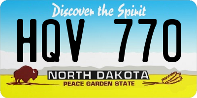 ND license plate HQV770