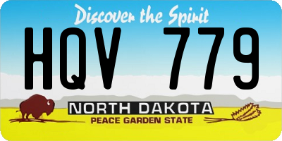 ND license plate HQV779