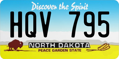 ND license plate HQV795