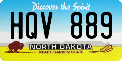 ND license plate HQV889