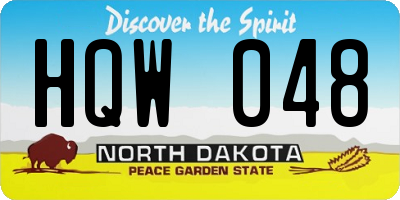 ND license plate HQW048