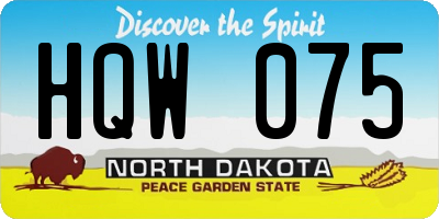 ND license plate HQW075