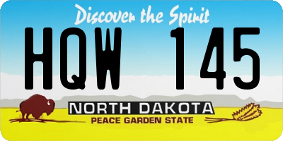 ND license plate HQW145