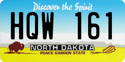 ND license plate HQW161