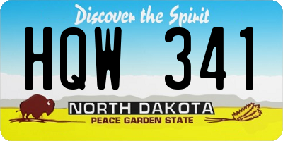 ND license plate HQW341