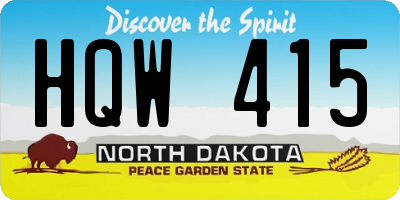 ND license plate HQW415