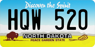 ND license plate HQW520