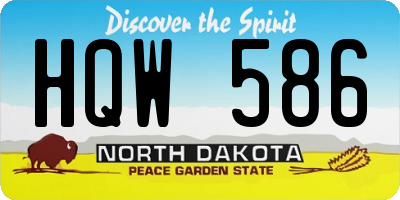 ND license plate HQW586