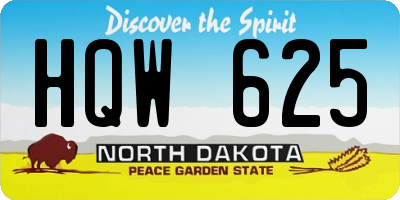 ND license plate HQW625