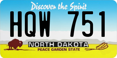 ND license plate HQW751