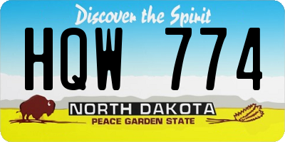 ND license plate HQW774