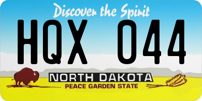 ND license plate HQX044
