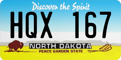 ND license plate HQX167