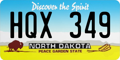 ND license plate HQX349
