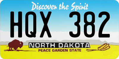 ND license plate HQX382