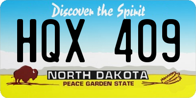 ND license plate HQX409