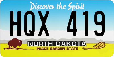 ND license plate HQX419
