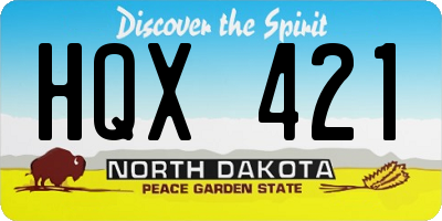 ND license plate HQX421