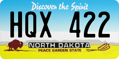 ND license plate HQX422