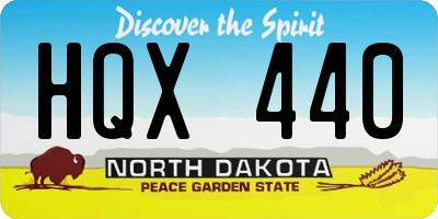 ND license plate HQX440