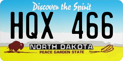 ND license plate HQX466