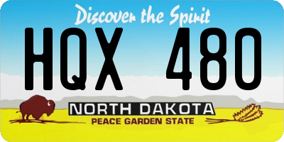 ND license plate HQX480