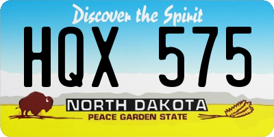 ND license plate HQX575