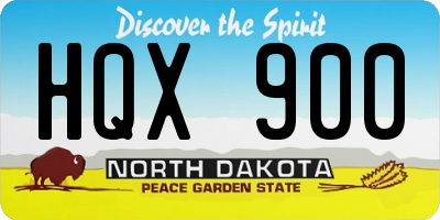 ND license plate HQX900
