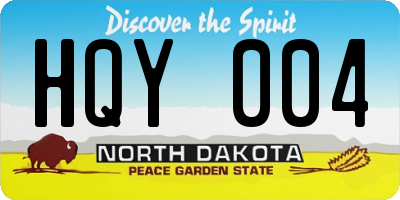 ND license plate HQY004