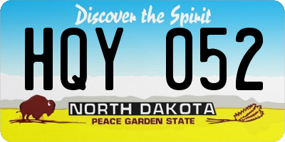 ND license plate HQY052
